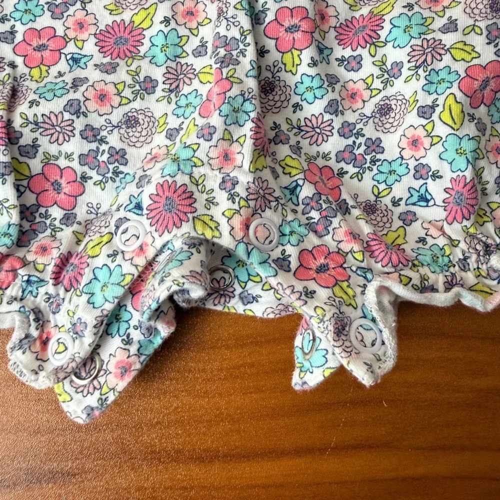 Simple Joys by Carters Baby Girl Floral Romper 12M Pink Blue Purple‎ Cotton